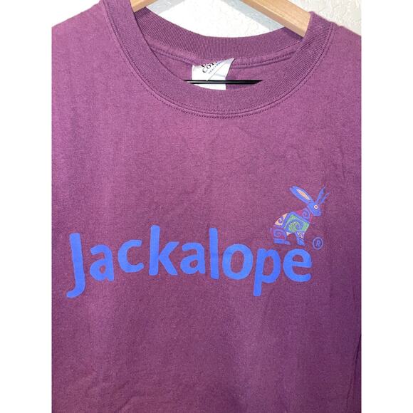Vintage Jackalope Shirt Santa Fe NM New Mexico Graphic Purple Tee 90s Gildan XL - Picture 2 of 8